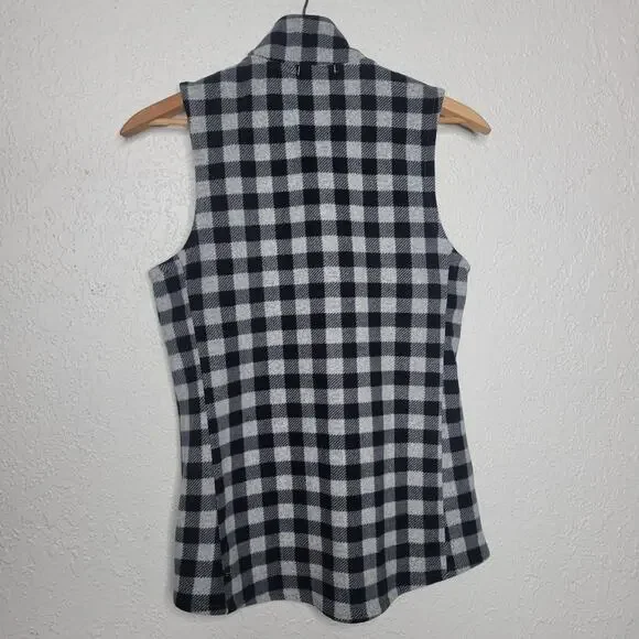 Cuddl Duds Womens Cozy Comfort Black Plaid Fleece Full Zip Thermal Layer Vest✨️M - Picture 6 of 11